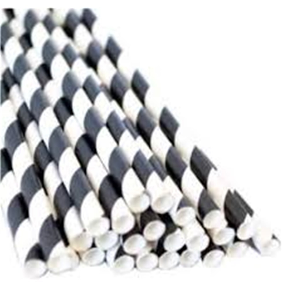Paper Straw Black Stripe Reg 2500s