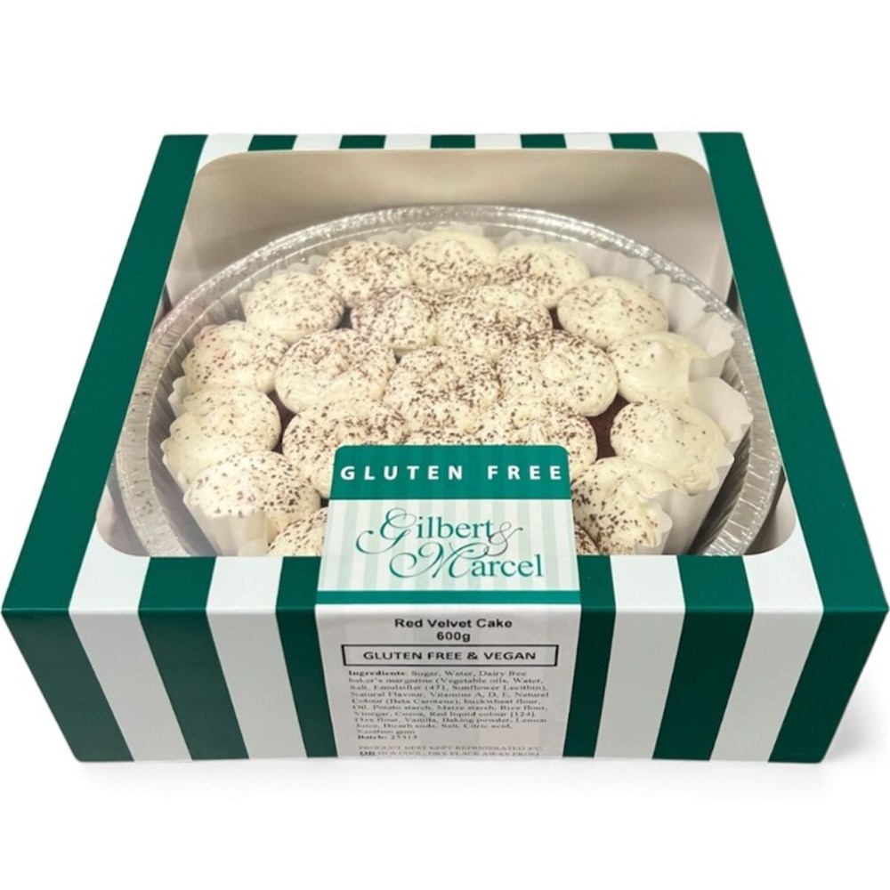 Gluten Free Red Velvet Cake Round 7in 600gx4 (FRZ)