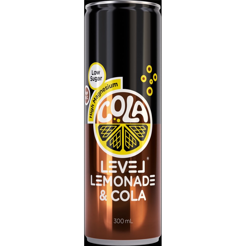 Level Lemonade Cola can 300ml x12