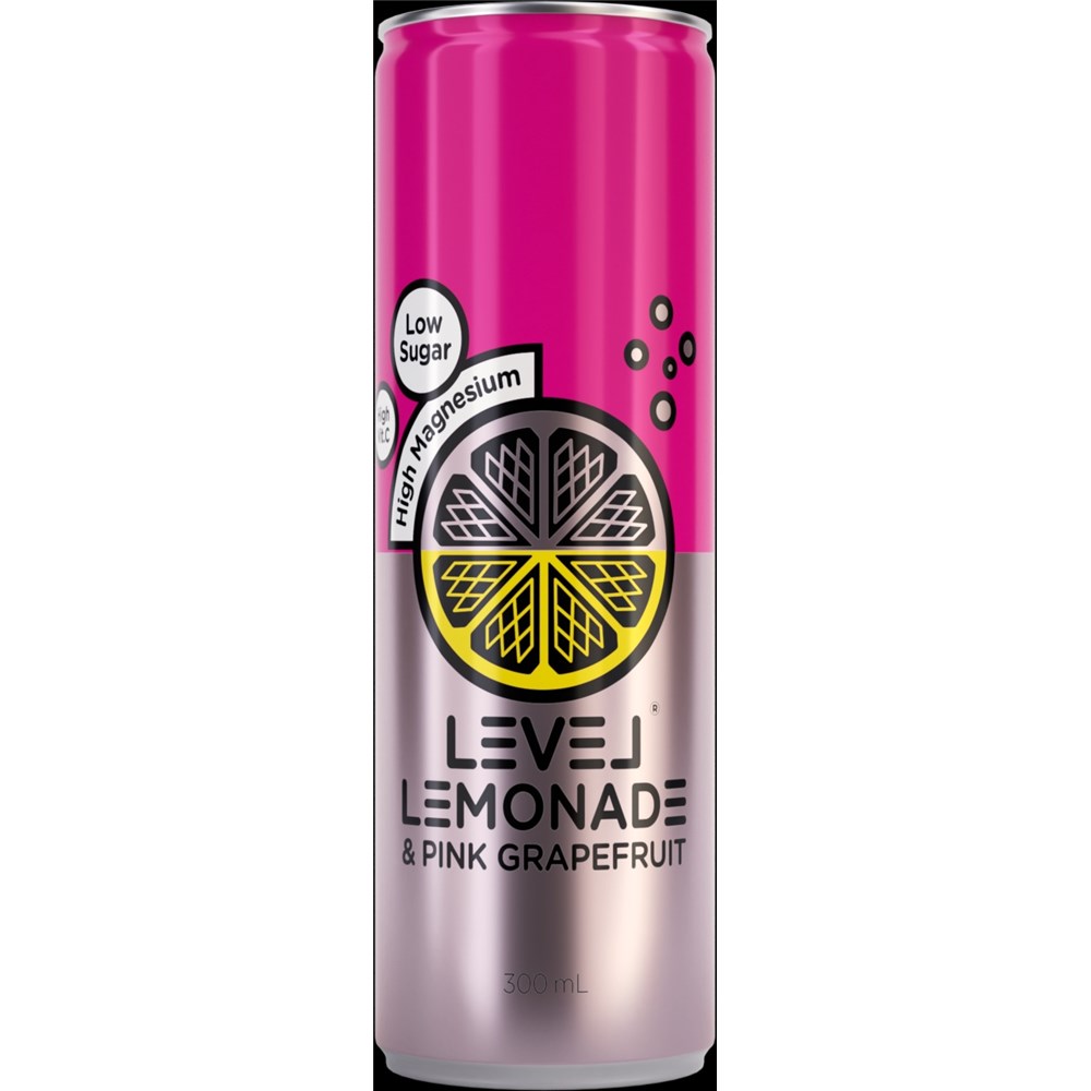 Level Lemonade Pink Grapefruit can 300ml x12