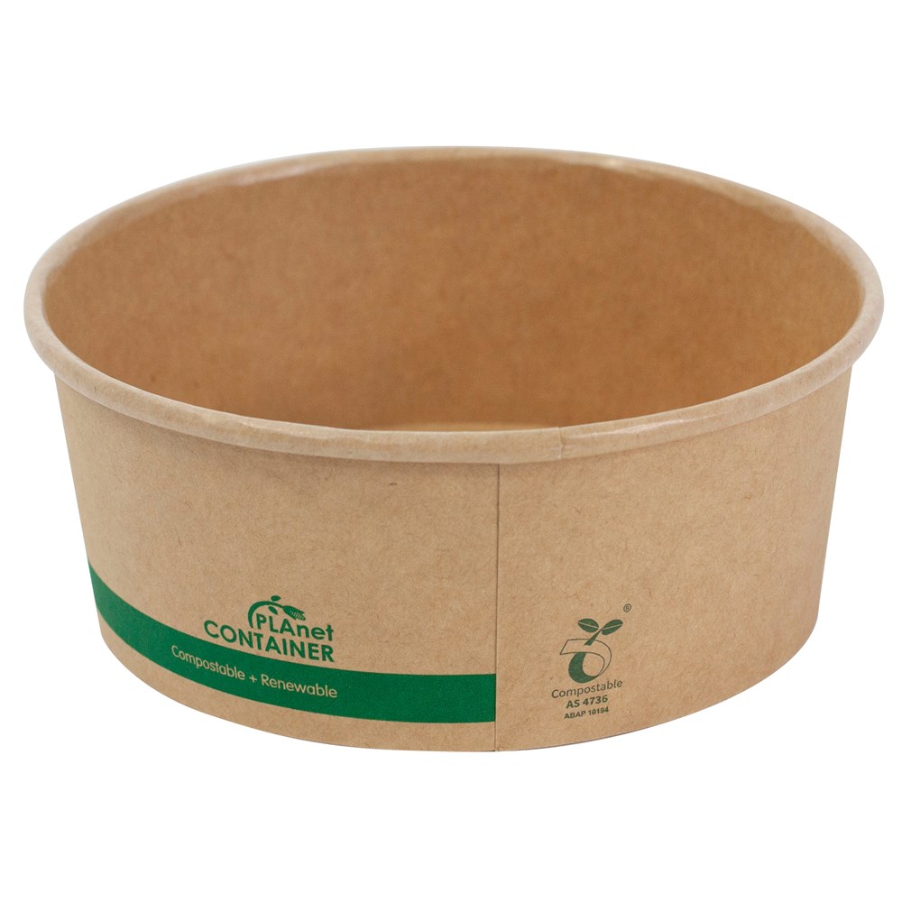 Salad Bowl 24oz Kraft PLA 300s EC-PLC24N