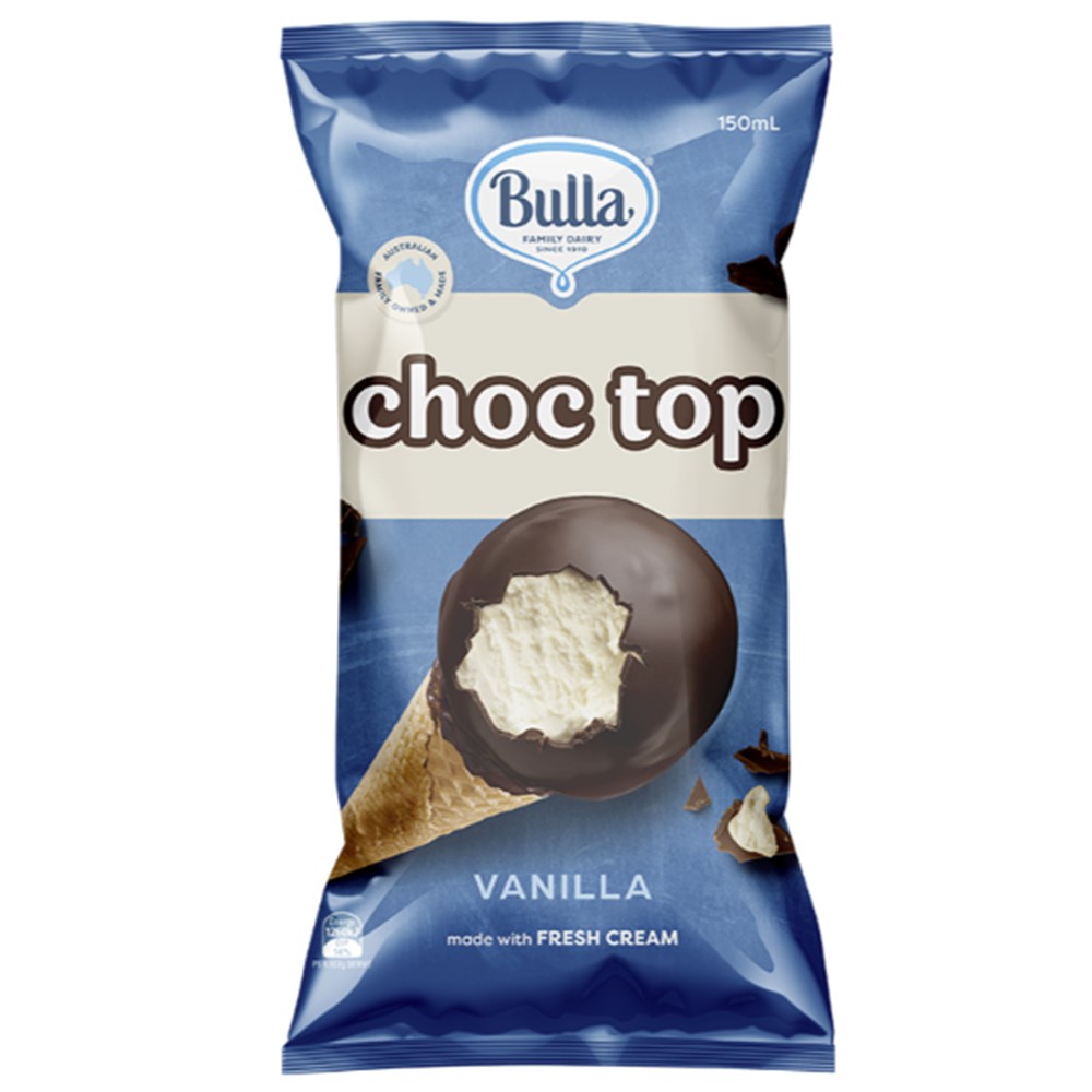 Ice Cream Choc Top Vanilla 48x123ml