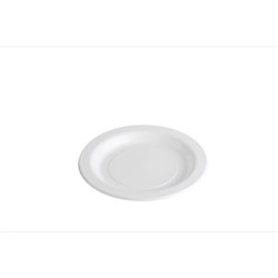 Plate Plastic Round White 180mm 50s (10)