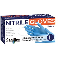 Nitrile Glove Blue Powder Free Large 100s (10)