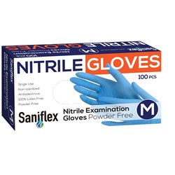 Nitrile Glove Blue Powder Free Med 100s (10)