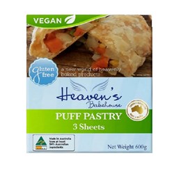 Puff Pastry Gluten Free Sheet 3s 600G (12) GF VF