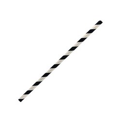 Paper Straw Black Stripe Reg 2500s  PSRBLACK