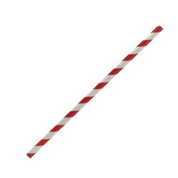 Paper Straw Red Stripe Reg 2500s PSRRRED
