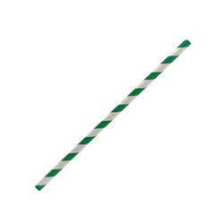 Paper Straw Green Stripe Reg 2500s PSRGREEN 