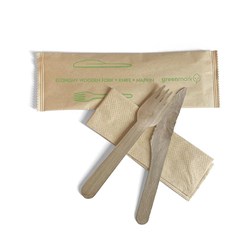 Cutlery Set PC Wooden Fork/Knife/Napkin 400s N