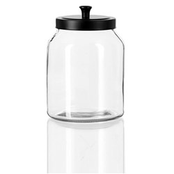 Biscuit Jar Glass with Black Lid 3L (6)